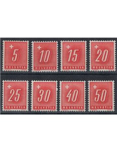 SWITZERLAND 1938 Tax stamp (rough paper) 8v MNH**