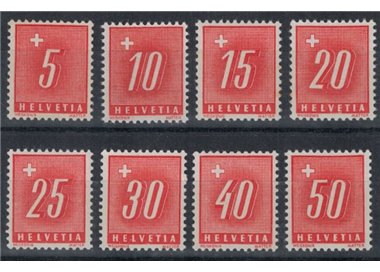 SWITZERLAND 1938 Tax stamp (rough paper) 8v MNH**