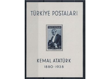 TURCHIA 1939 Anniversario del Presidente Ataturk 1 BF MNH**
