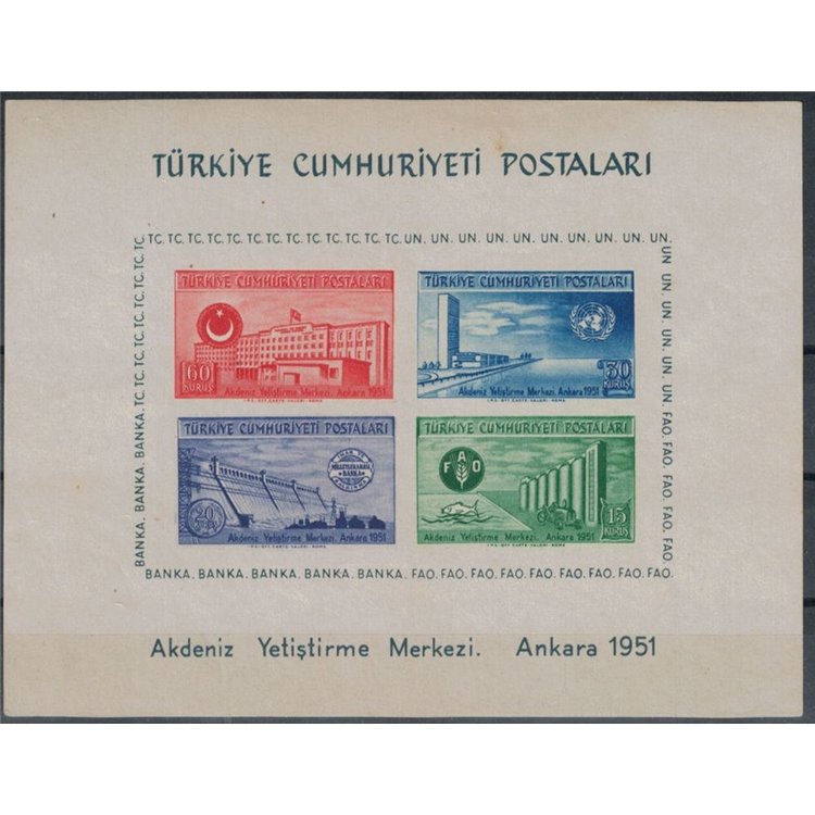 TURKEY 1952 United Nations Economic Studies s/s MNH**