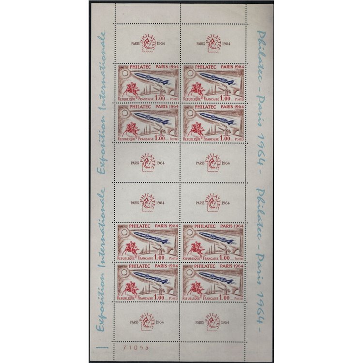FRANCIA 1964 Esposizione Internazionale Philatec BF MNH**