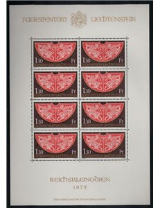 LIECHTENSTEIN 1975 Tesoro imperiale di Vienna MF MNH**