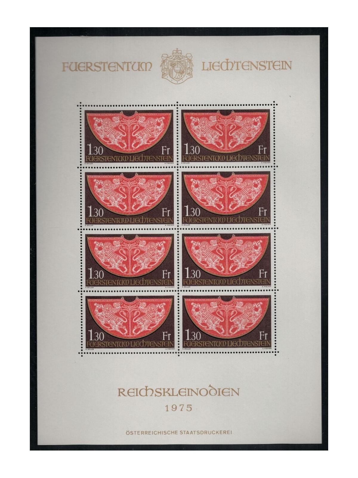 LIECHTENSTEIN 1975 Tesoro imperiale di Vienna MF MNH**