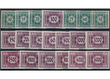 AUSTRIA 1922-24 Cifra con allegorie, segnatasse 20v MH*