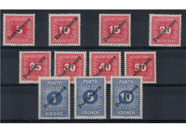 AUSTRIA 1919 11v MH* postmark