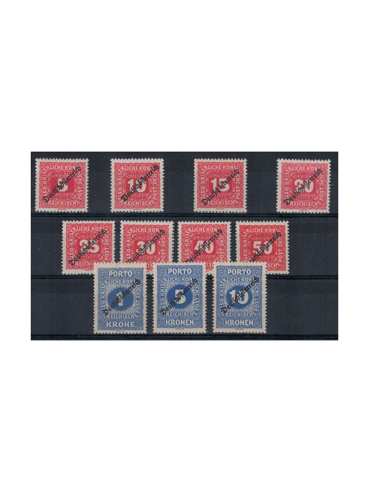 AUSTRIA 1919 11v MH* postmark