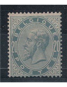 BELGIUM 1883 King Leopold II 20c grey-blue MH*