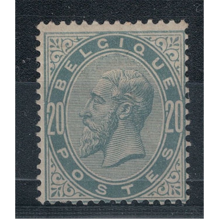 BELGIUM 1883 King Leopold II 20c grey-blue MH*