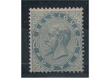 BELGIUM 1883 King Leopold II 20c grey-blue MH*