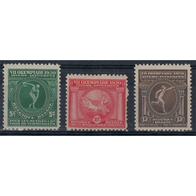 BELGIUM 1920 Antwerp Olympics 3v MNH**