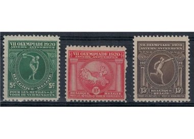 BELGIUM 1920 Antwerp Olympics 3v MNH**