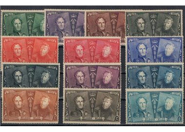 BELGIUM 1925 Anniversary of Belgium's first stamps 13v MH*