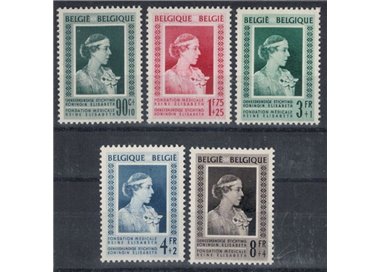 BELGIUM 1951 For Queen Elizabeth Medical Foundation 5v MNH**