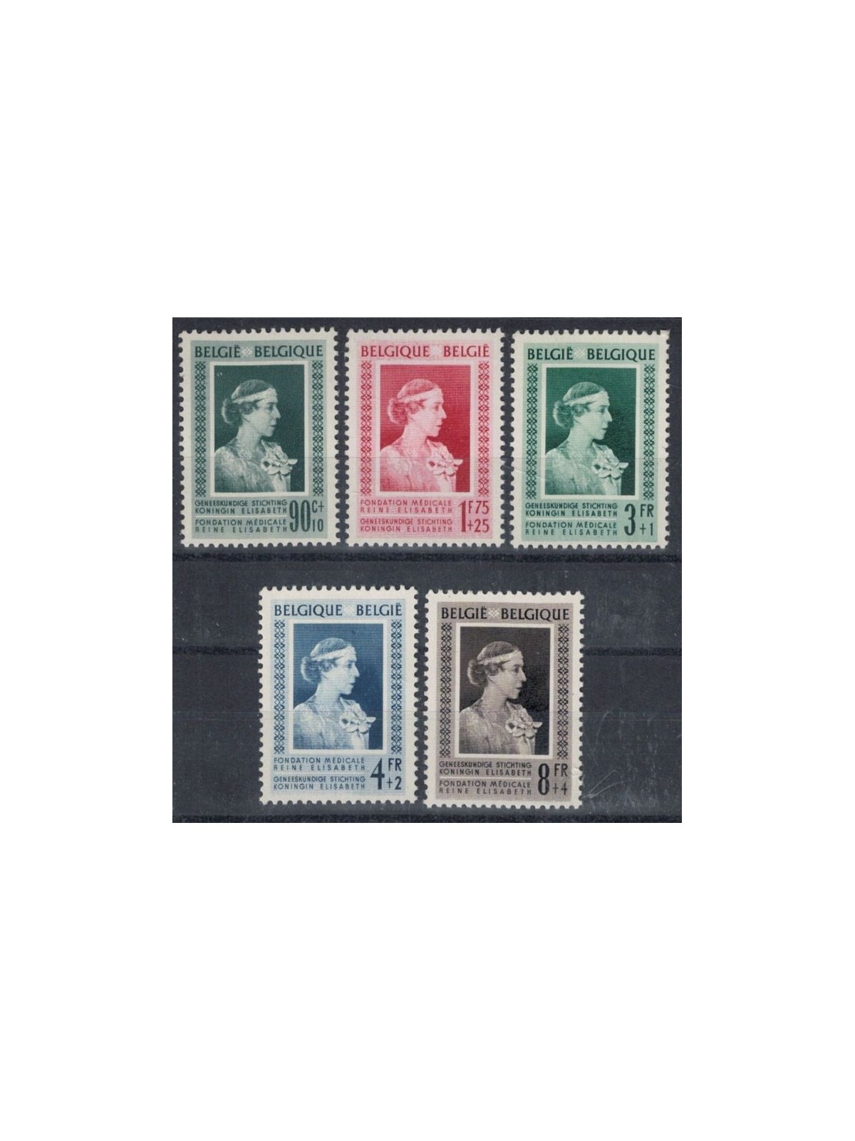 BELGIUM 1951 For Queen Elizabeth Medical Foundation 5v MNH**