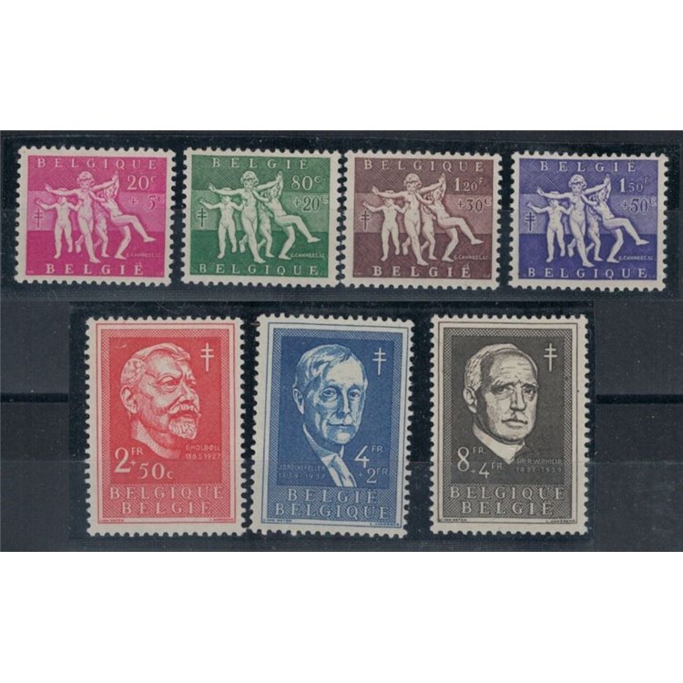BELGIUM 1955 For national anti-tuberculosis work 7v MNH**