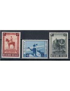 BELGIO 1954 Monumento a Re Alberto I a Namur 3v MNH**