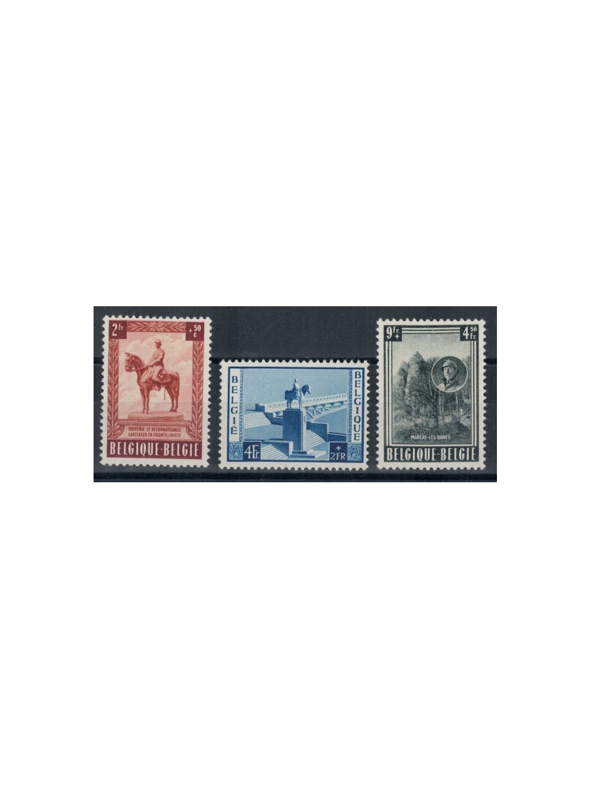 BELGIUM 1954 Monument to King Albert I in Namur 3v MNH**