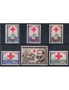 BELGIUM 1959 Centenary of the Red Cross 6v MNH**