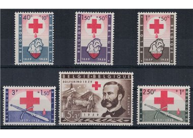 BELGIUM 1959 Centenary of the Red Cross 6v MNH**