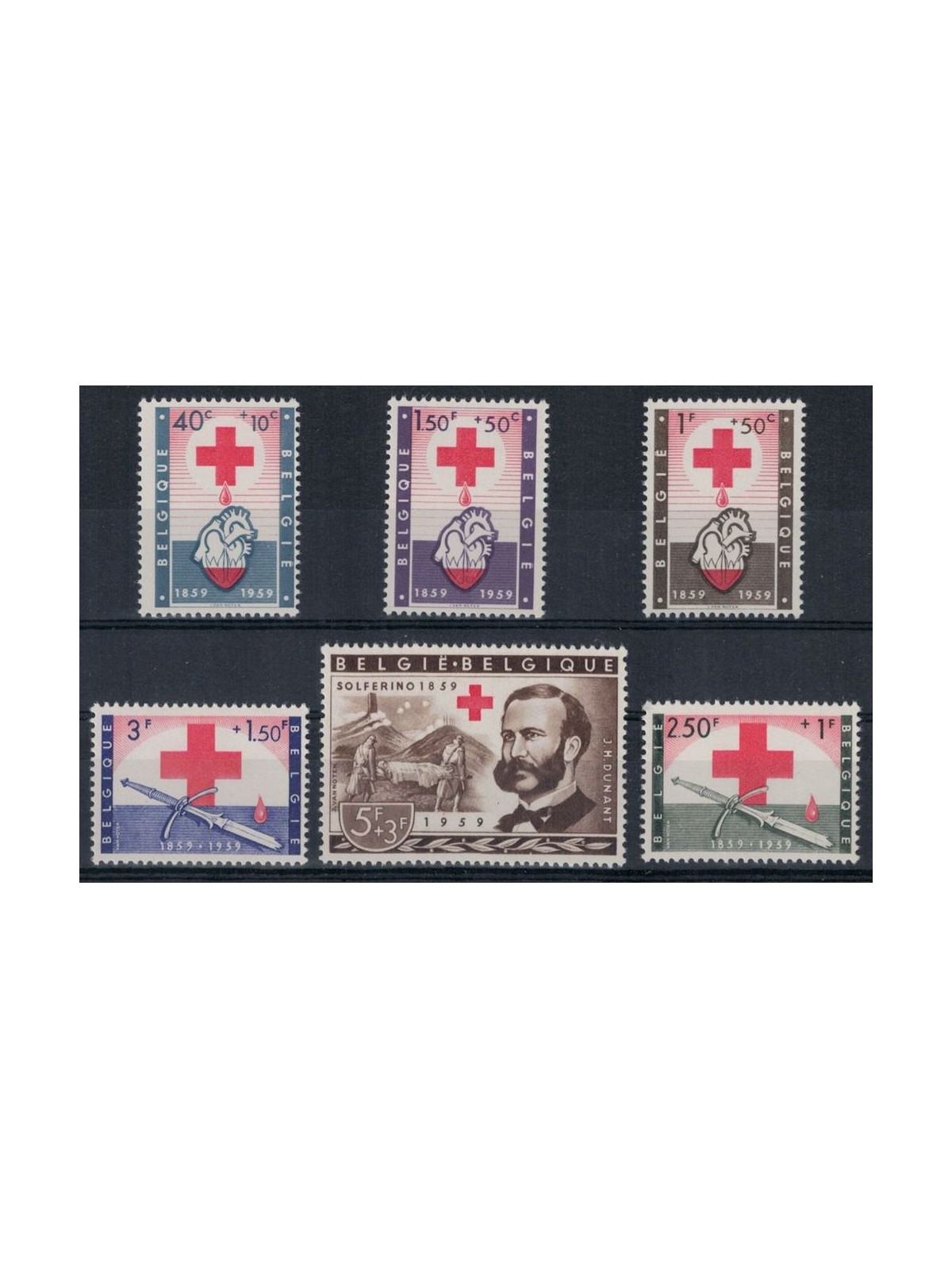 BELGIO 1959 Centenario della Croce Rossa 6v MNH**