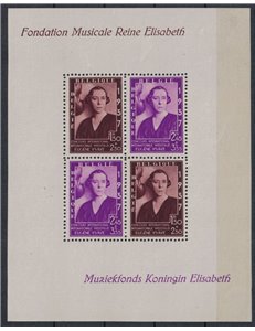 BELGIUM 1937 For the Queen Elisabeth Music Foundation 1 s/s MNH**
