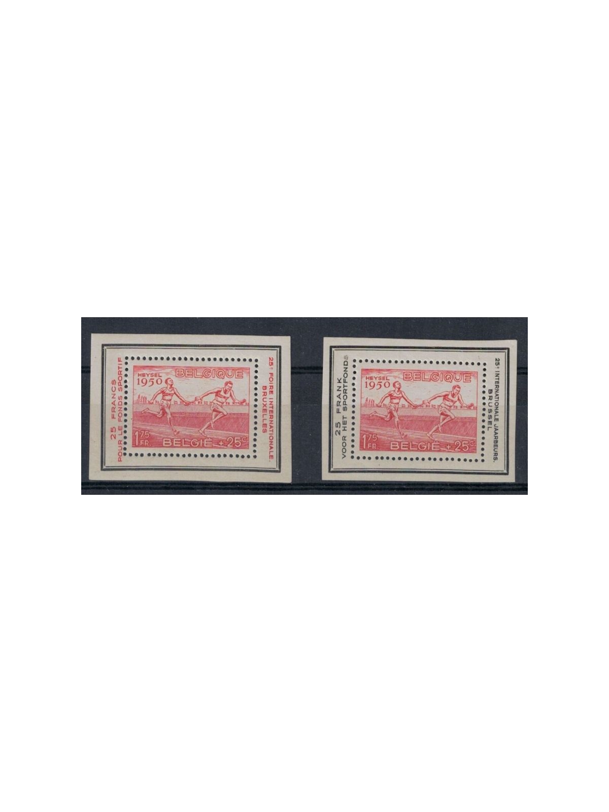 BELGIUM 1950 European Athletics Championships, private issue 2v MNH**