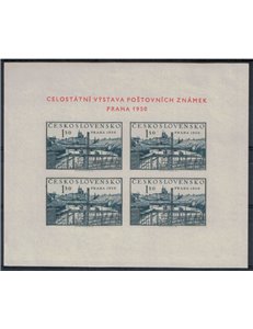 CZECHOSLOVAKIA 1950 Prague Philatelic Exhibition s/s MNH**