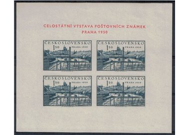 CZECHOSLOVAKIA 1950 Prague Philatelic Exhibition s/s MNH**
