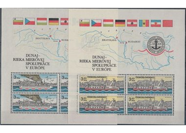 CZECHOSLOVAKIA 1982 Danube Commission 2 s/s MNH**