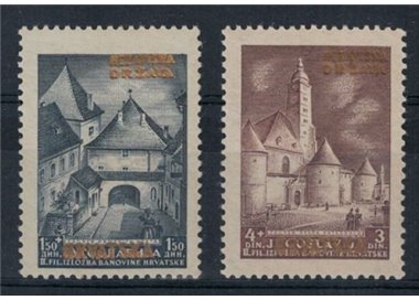 CROAZIA 1941 Expo di Zagabria soprastampati in oro 2v MNH**