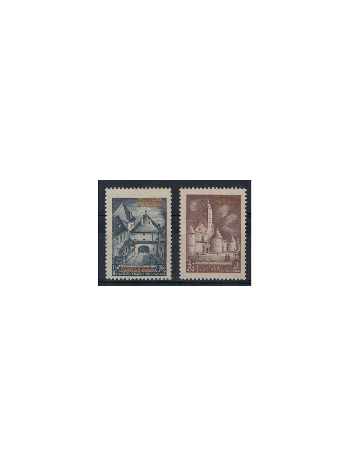 CROATIA 1941 Zagreb Expo overprinted in gold 2v MNH**