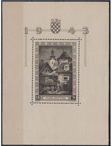 CROATIA 1943 Zagreb Philatelic Exhibition s/s MNH**