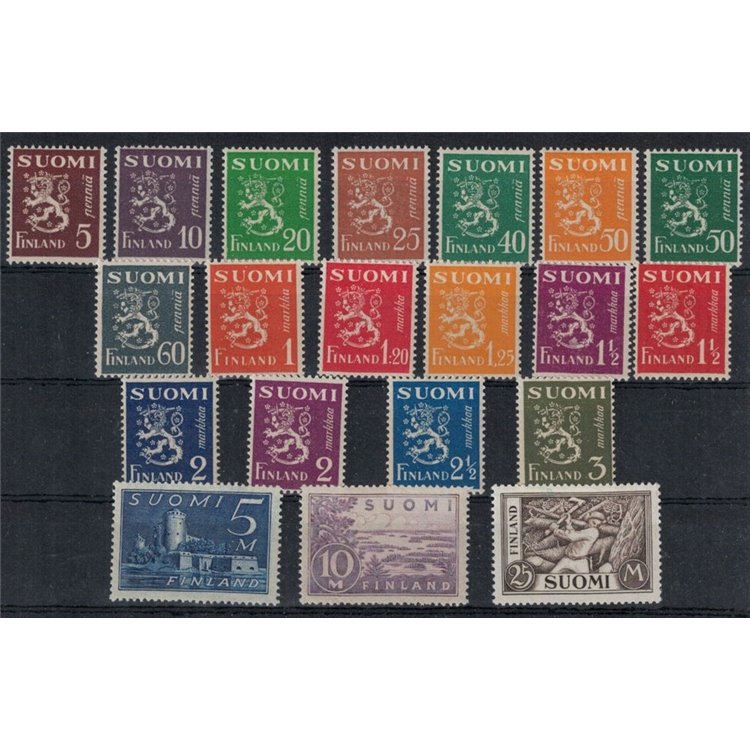 FINLANDIA 1930 Leone rampante I tiratura 20v MNH**