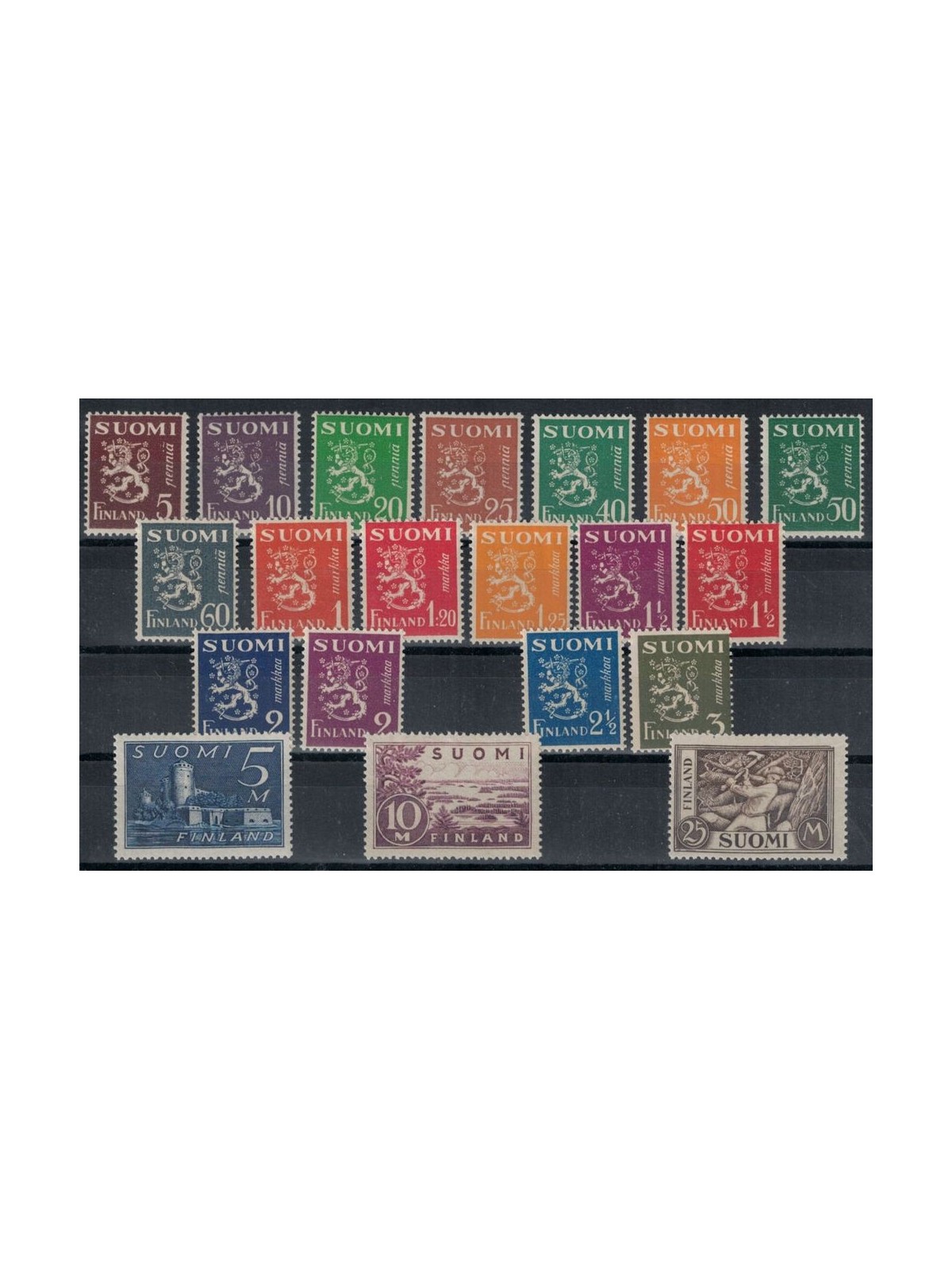 FINLAND 1930 Rampant lion mixed print runs 20v MNH**