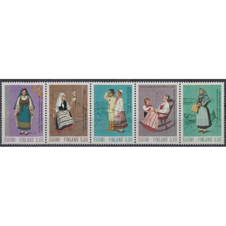 FINLANDIA 1973 Costumi nazionali 5v in striscia MNH**