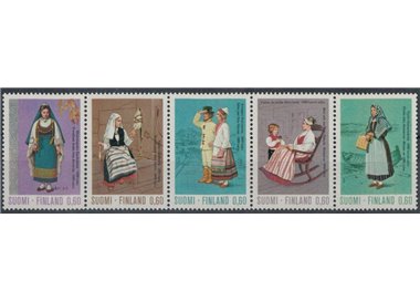 FINLAND 1973 National costumes 5v in strip MNH**