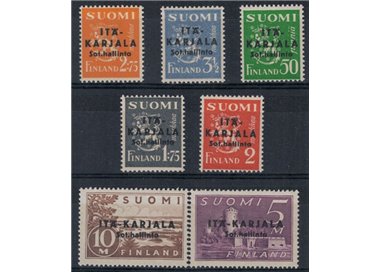 EASTERN KARELIA 1941 Military administration, overprinted in black 7v MNH**