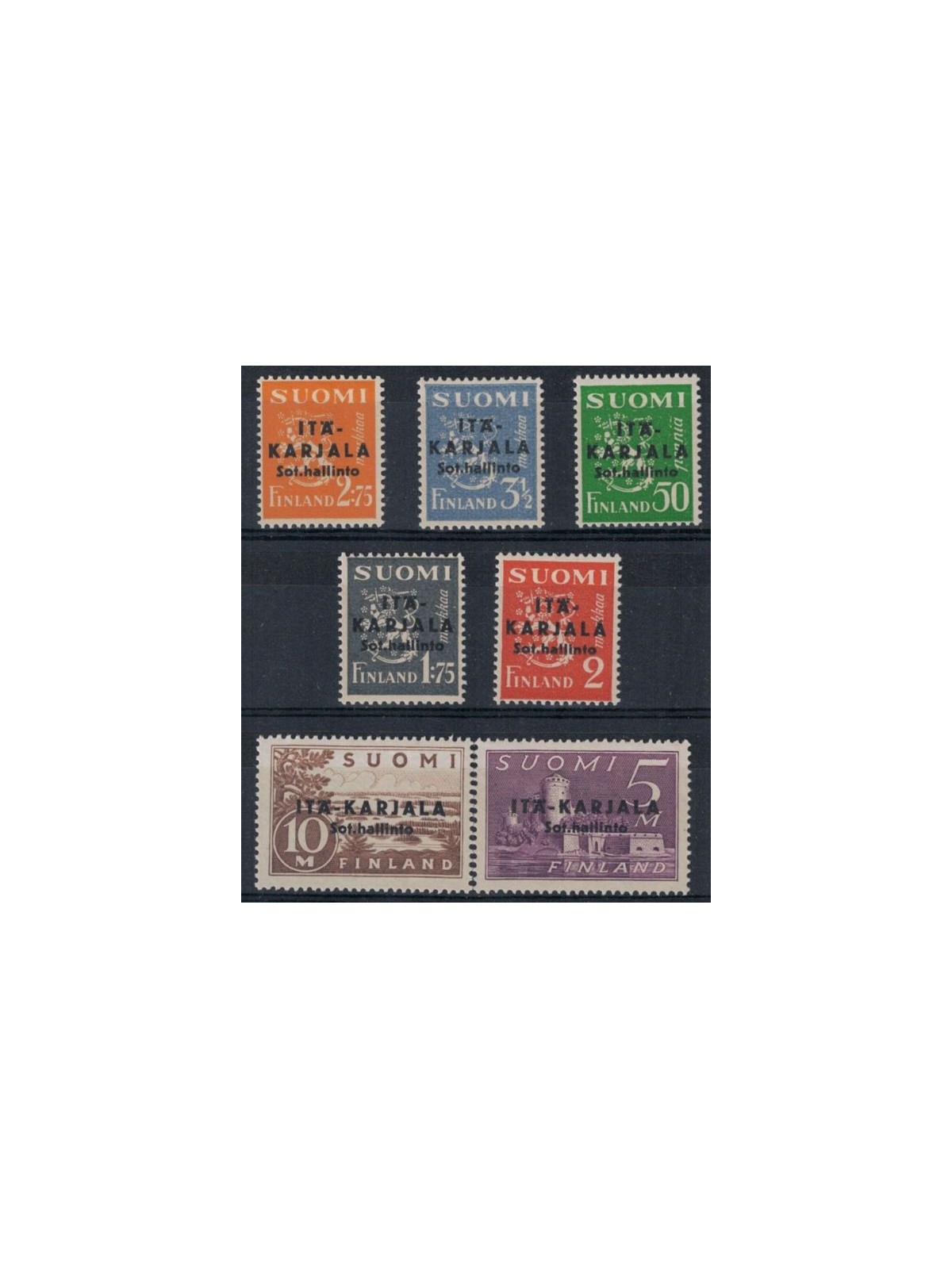 EASTERN KARELIA 1941 Military administration, overprinted in black 7v MNH**