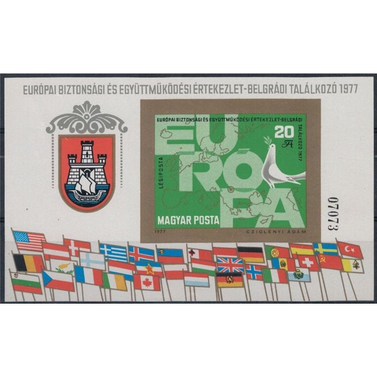 HUNGARY 1977 European Security Conference, imperforate 1 s/s MNH**