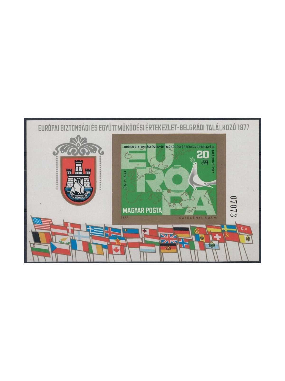 UNGHERIA 1977 Conferenza europea sulla sicurezza, non dentellato 1 BF MNH**