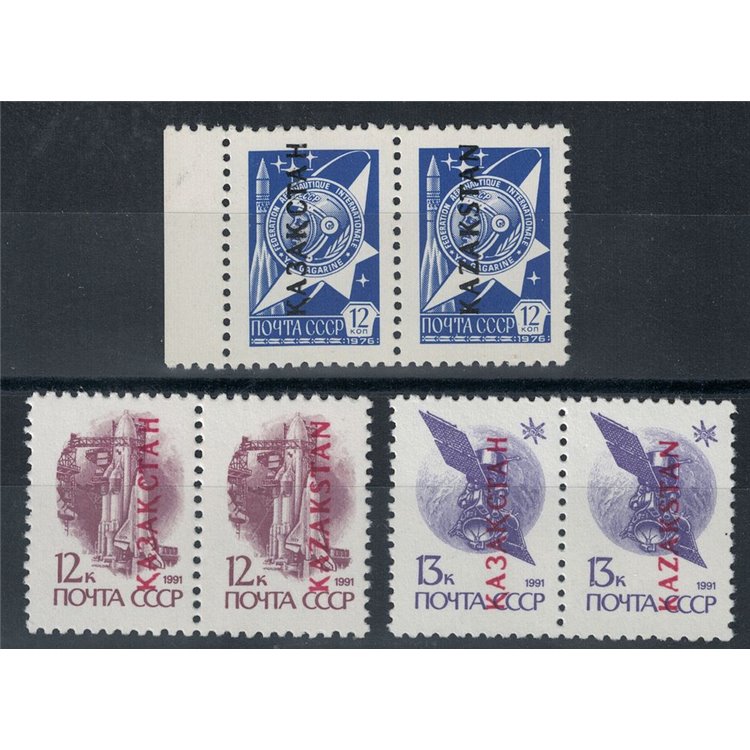 KAZAKISTAN 1992 Space, Serie ordinaria 6v MNH**