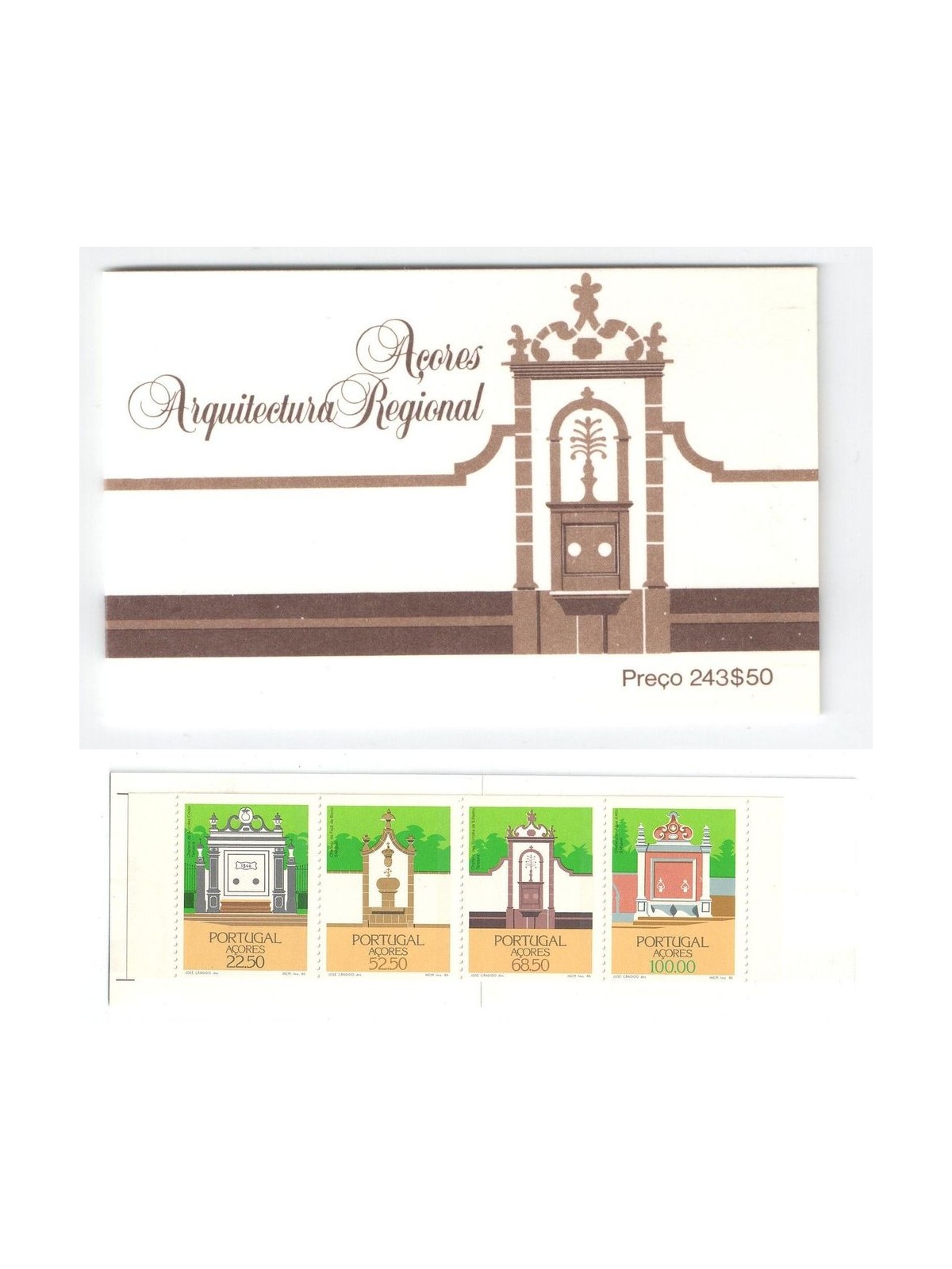 AZORES 1986 Local architecture, fountains 4v in booklet MNH**