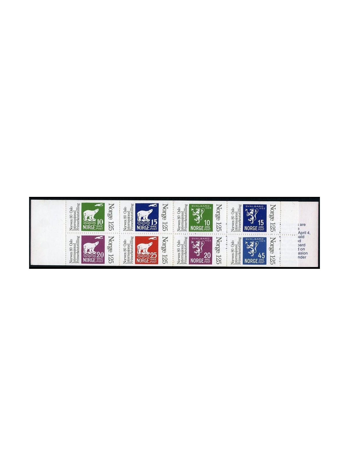 NORVEGIA 1978 Esposizione internazionale di filatelia 8v in libretto MNH**