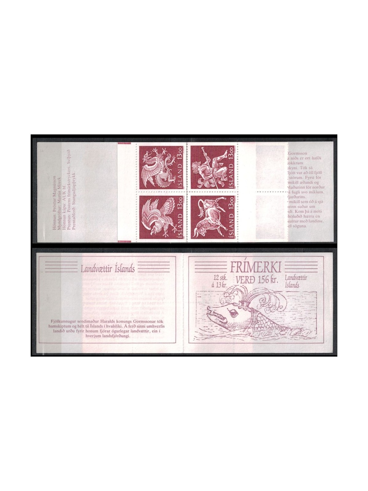 ICELAND 1987 The Guardian Spirits of the Icelandic Coat of Arms 12v in booklet MNH**