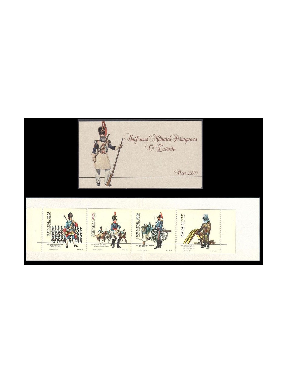 PORTUGAL 1985 Military uniforms 4v in booklet MNH**