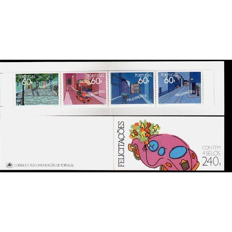 PORTOGALLO 1990 Felicitazioni, francobolli augurali 4v in libretto MNH**