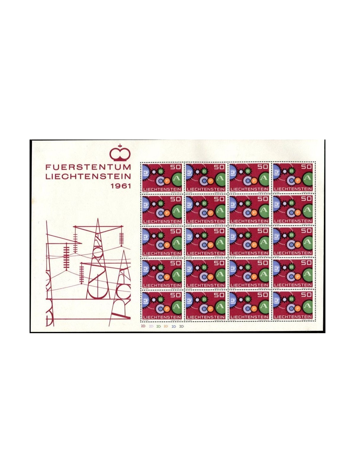 LIECHTENSTEIN 1961 Europe m/s MNH**