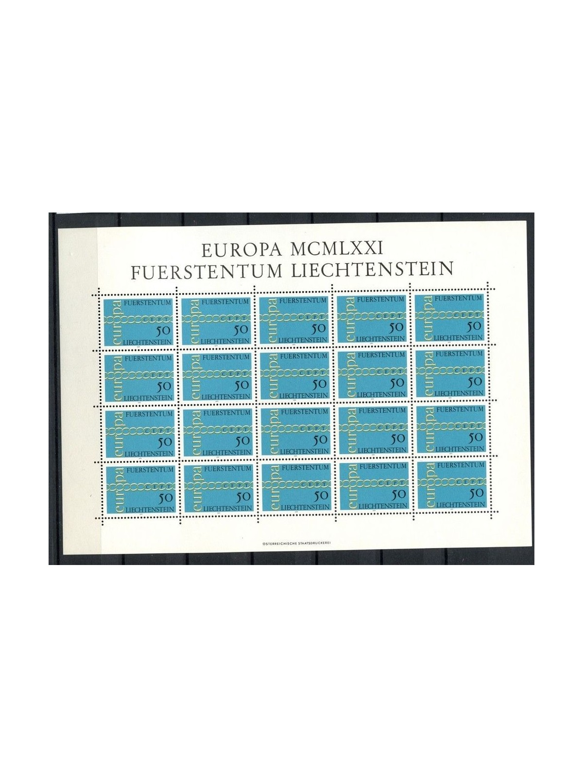 LIECHTENSTEIN 1971 Europe m/s MNH**