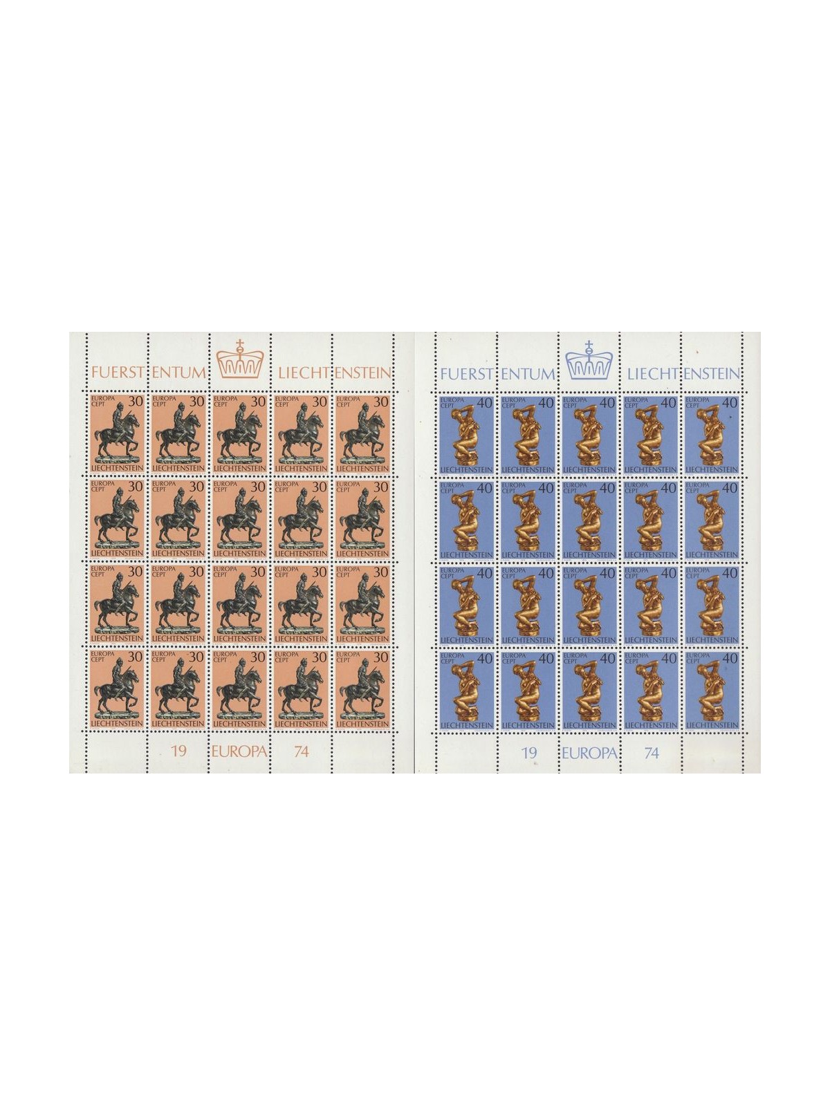 LIECHTENSTEIN 1974 Europe 2 m/s MNH**