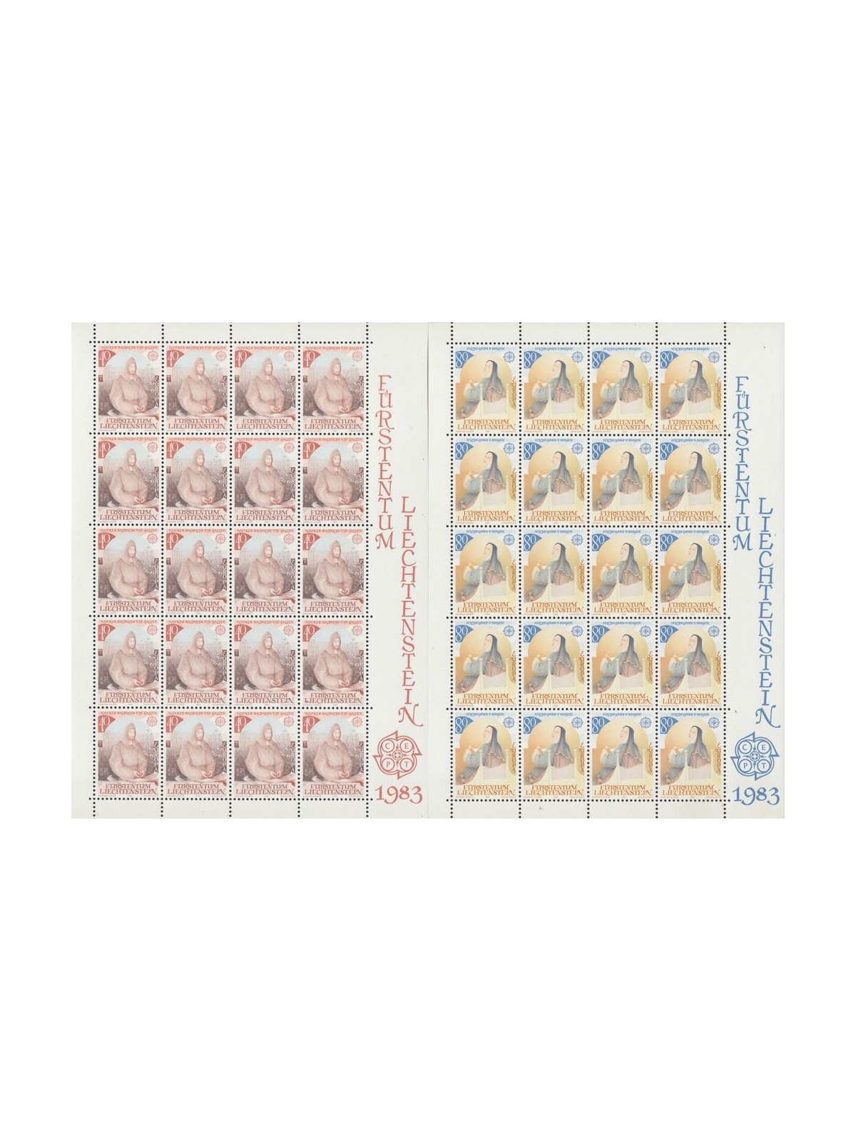 LIECHTENSTEIN 1983 Europa 2 MF MNH**